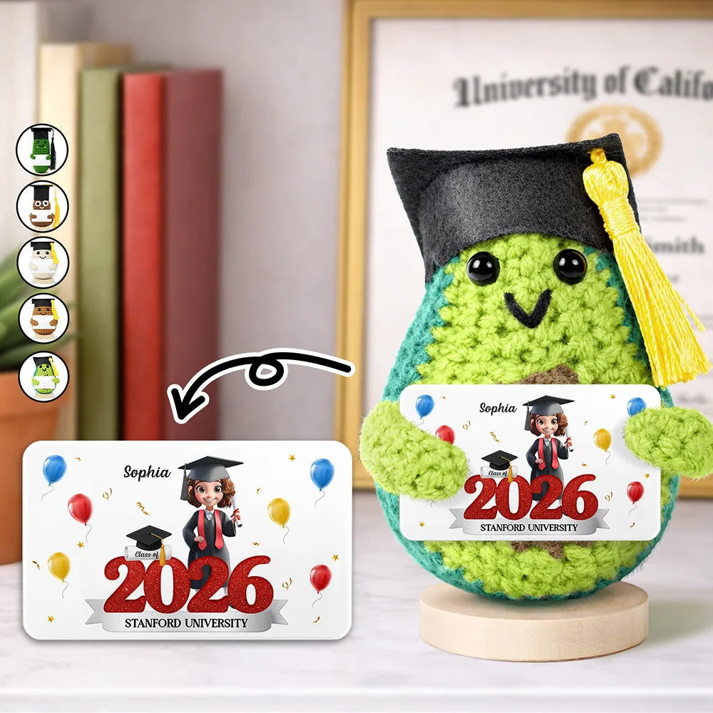 Graduation,Gift For Women,Gift For Men,Gift For Daughter,Gift For Son,Gift For Bestie,Happy,Funny - She Believed She Could So She Did - Personalized Doll Crochet With Custom Card