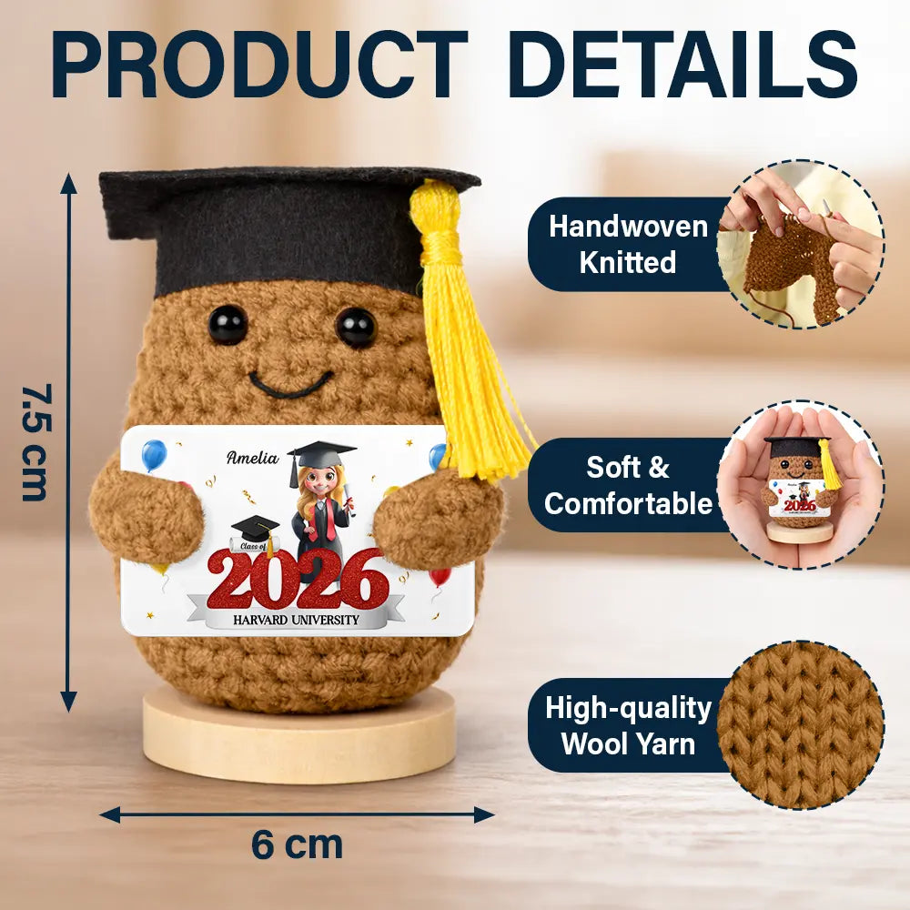 Graduation,Gift For Women,Gift For Men,Gift For Daughter,Gift For Son,Gift For Bestie,Happy,Funny - She Believed She Could So She Did - Personalized Doll Crochet With Custom Card