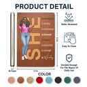She Is Confident Strong Motivated - Personalized Leather Journal