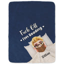 Reading,Gift For Yourself,Gift For Women,Happy - Shhh I'm Reading 3D Effect In Bed - Personalized Fleece Blanket, Sherpa Blanket