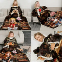 Reading, Gift For Yourself, Funny - Shhh I'm Reading Bookish Girl With Birth Month Flower - Personalized Wearable Blanket With Sleeves