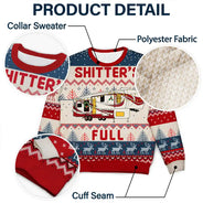 Camping,Campsite,Funny,Christmas - Shitter's Full Camping Lover - Personalized Unisex Ugly Sweater