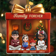 Gift For Sibling,Gift For Sisters,Gift For Brothers,Cousin,Christmas,Happy,Family - Siblings Forever Gift Box - Personalized Custom Shaped Acrylic Ornament
