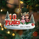 Gift For Couples,Gift For Husband,Gift For Wife,Christmas,Wedding,Love - Since Tying The Knot - Personalized Custom Shaped Acrylic Ornament