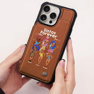 Gift For Girlfriend, Gift For Yourself, Gift For Women, Gift For Sisters, Gift For Sibling, Gift For Bestie, Happy - Sistas Forever - Personalized Leather Flip Wallet Phone Case