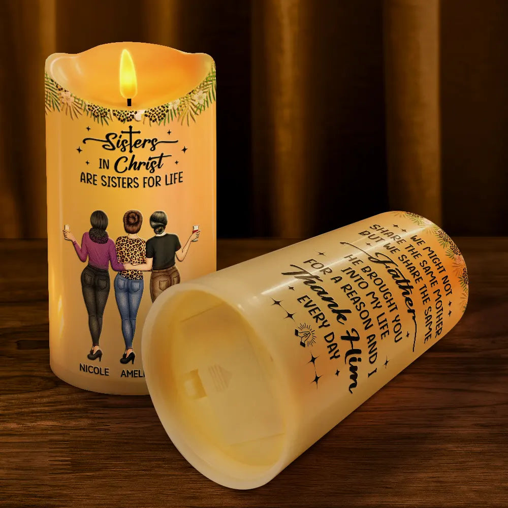 Christian,Christmas,Gift For Sisters - Sister In Christ - Gift For Christian Sister - Personalized Flameless LED Candle