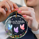 Top Market,Sentimental,Gift For Cousin,Christmas,Gift For Sister,Gift For Sibling,Icon - Sisters Are Like Butterflies Crystal Effect - Personalized Circle Glass Ornament