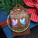 Top Market,Sentimental,Gift For Cousin,Christmas,Gift For Sister,Gift For Sibling,Icon - Sisters Are Like Butterflies Crystal Effect - Personalized Circle Glass Ornament