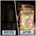 Gift For Sisters,Gift For Women,Happy - Sisters Are Like Butterflies Crytal Effect - Personalized Mason Jar Light