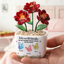 Gift For Cousin,Christmas,Gift For Sister,Gift For Sibling,Icon,Happy - Sisters Are Like Butterflies Crystal 3D Inflated Effect - Personalized Glass Flower Plant Pot
