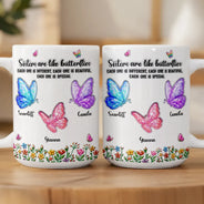 Sentimental,Gift For Cousin,Christmas,Gift For Sister,Gift For Sibling,Icon - Sisters Are Like Butterflies Crystal 3D Inflated Effect - Personalized Mug