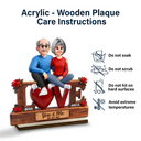 Gift For Couples,Old Couples,Gift For Husband,Gift For Wife,Gift For Boyfriend,Gift For Girlfriend,Love - Sitting Couple 3D Effect You & Me We Got This - Personalized Custom Shaped 2-Layered Acrylic Wooden Plaque