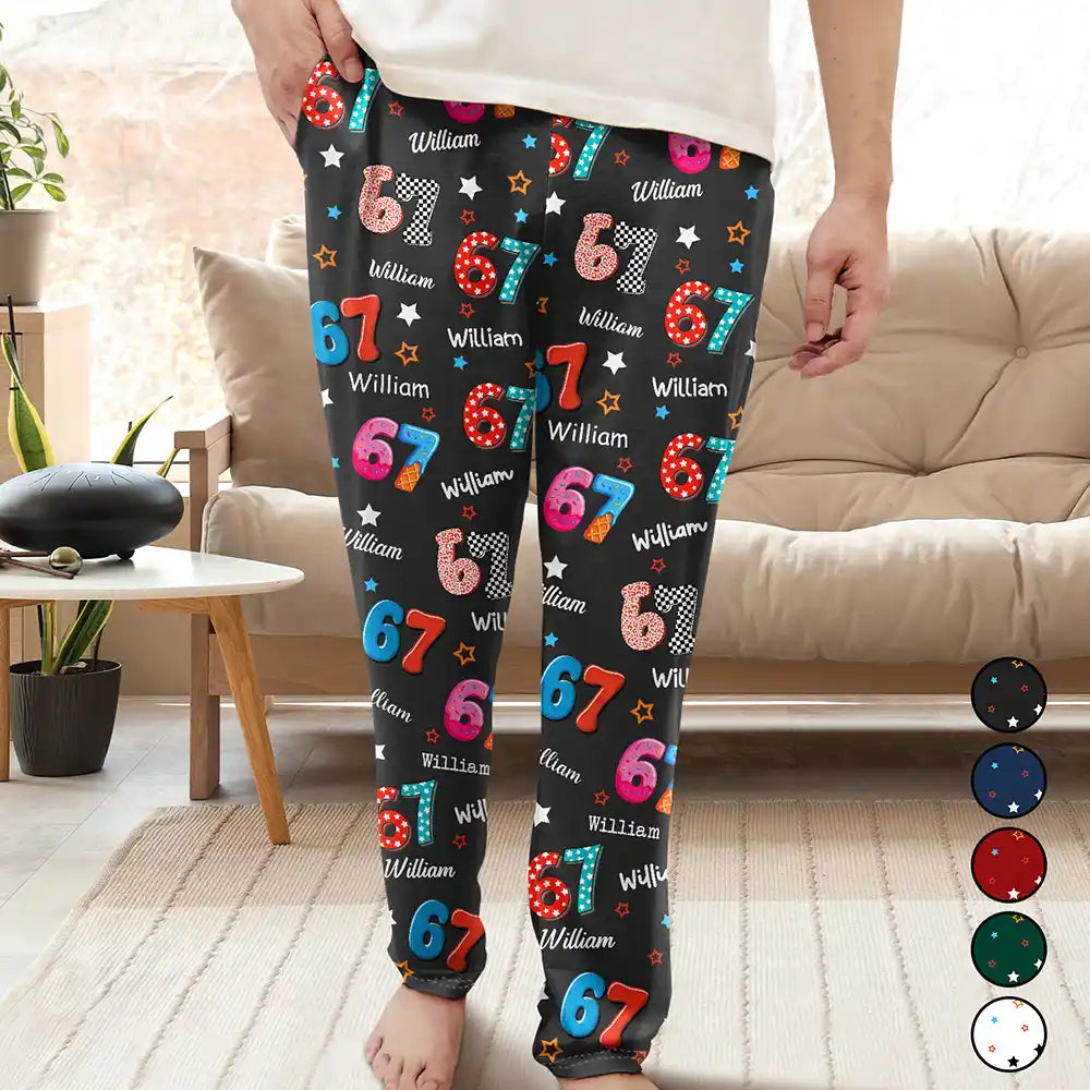 Gift For Kids, Gift For Grandkids, Gift For Men, Gift For Women, Funny - Six Seven Funny Slang - Personalized Pajama Pants