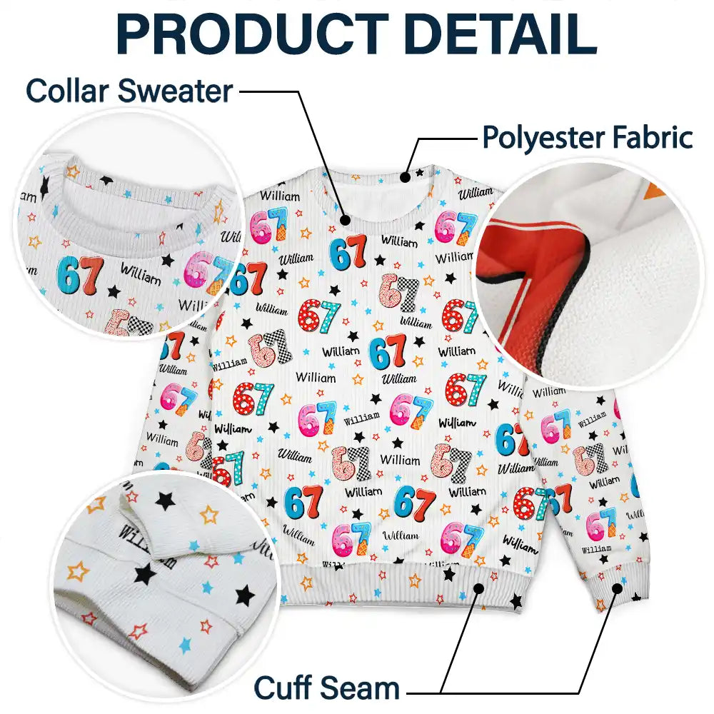 Gift For Kids,Gift For Grandkids,Gift For Men,Gift For Women,Funny - Six Seven Funny Slang - Personalized Unisex Ugly Sweater