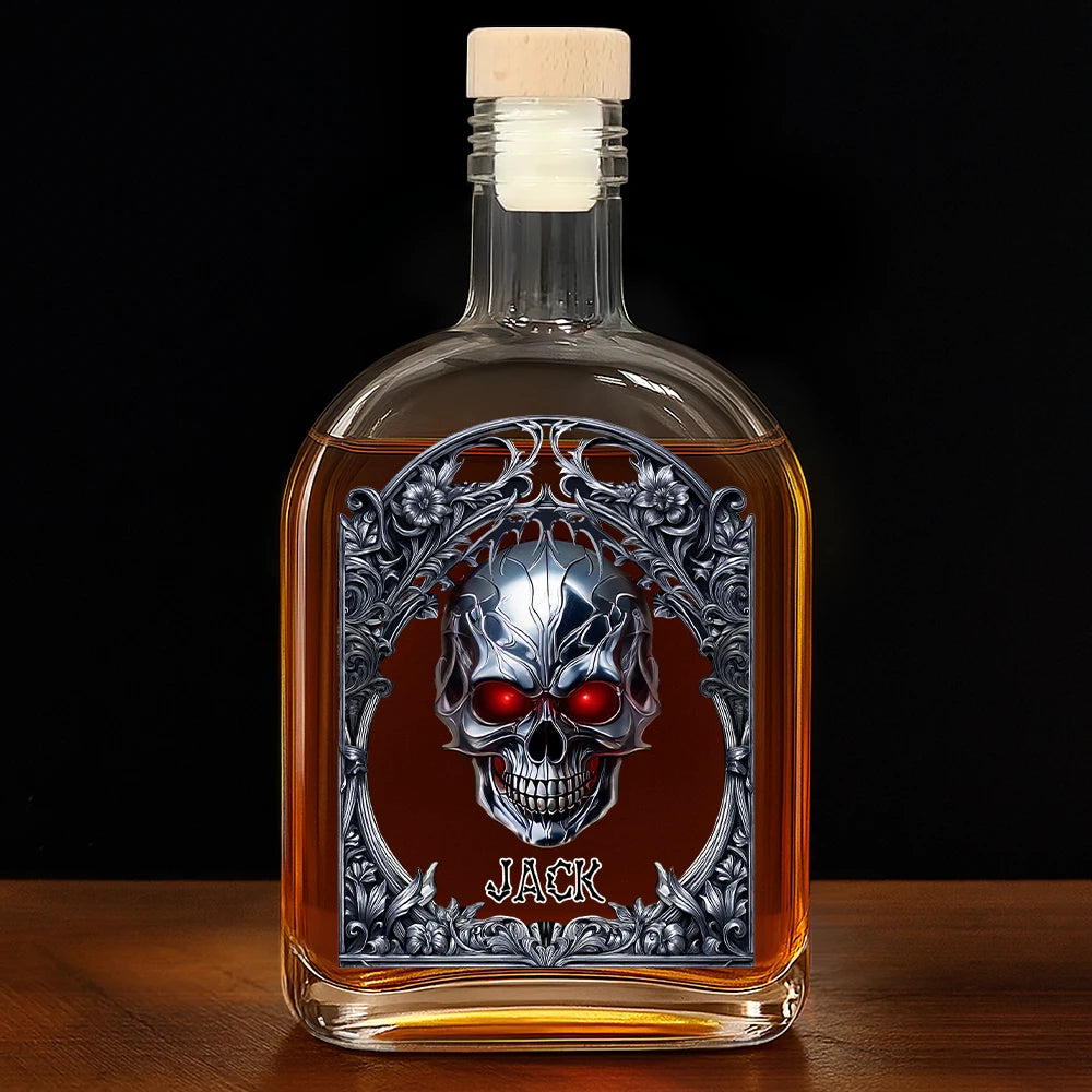 Skeleton Gothic Favorite Spirit Is Whiskey - Personalized Whiskey Bottle