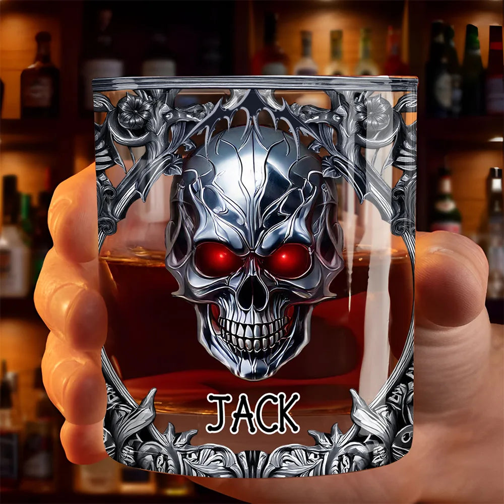 Skeleton Gothic Favorite Spirit Is Whiskey - Personalized Whiskey Glass