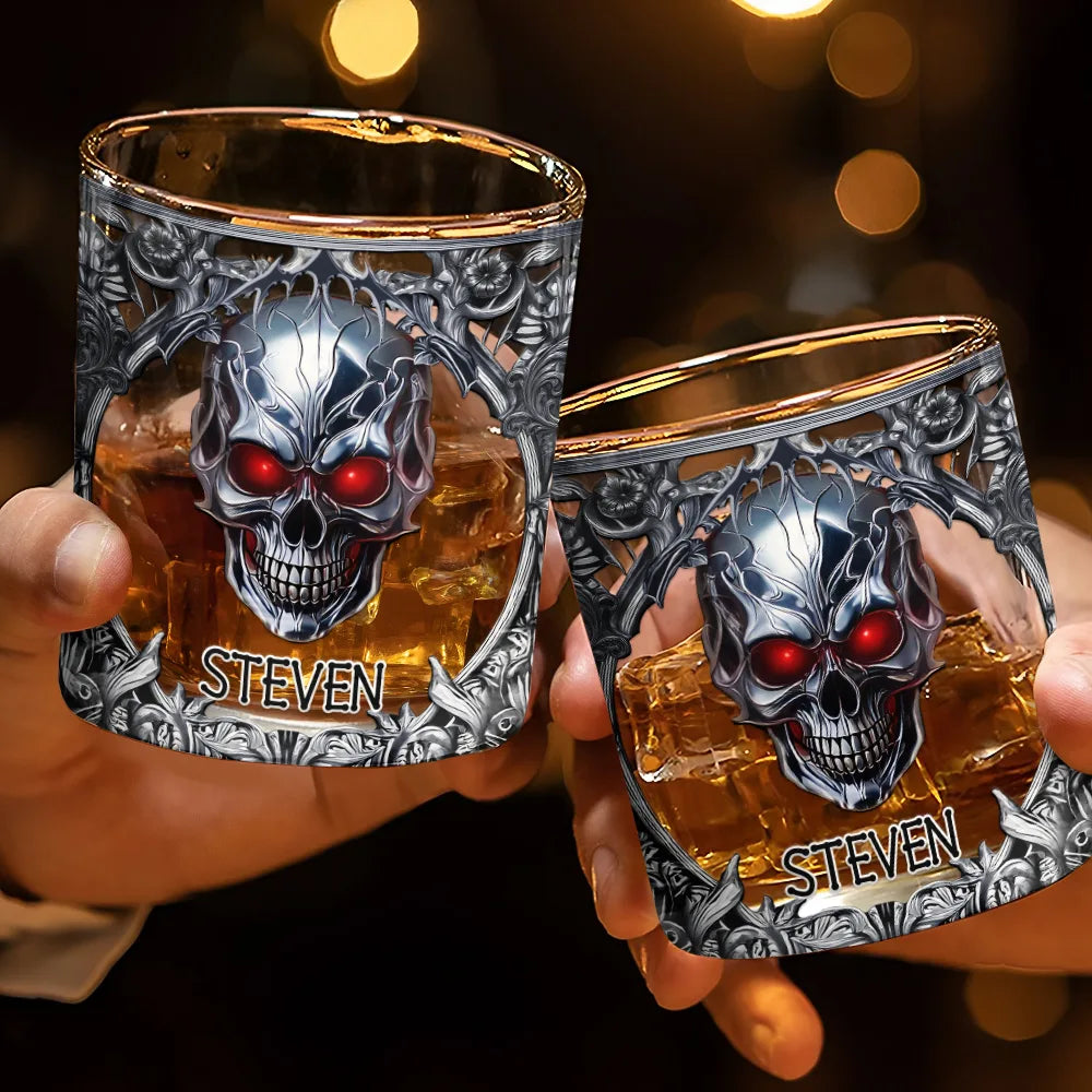 Skeleton Gothic Favorite Spirit Is Whiskey - Personalized Whiskey Glass