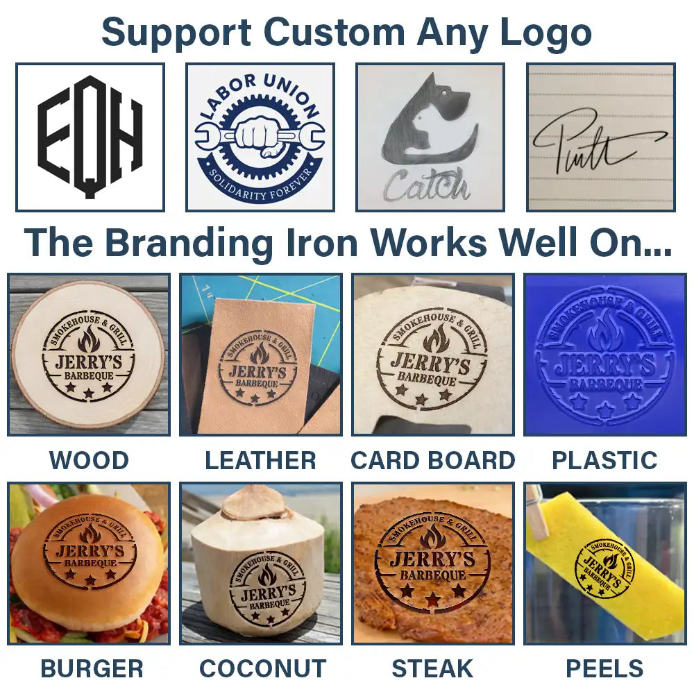 Happy, Gift For Yourself, Gift For Women, Gift For Men, Grilling - Smoke House And Grill - Personalized Grilling Branding Stamp