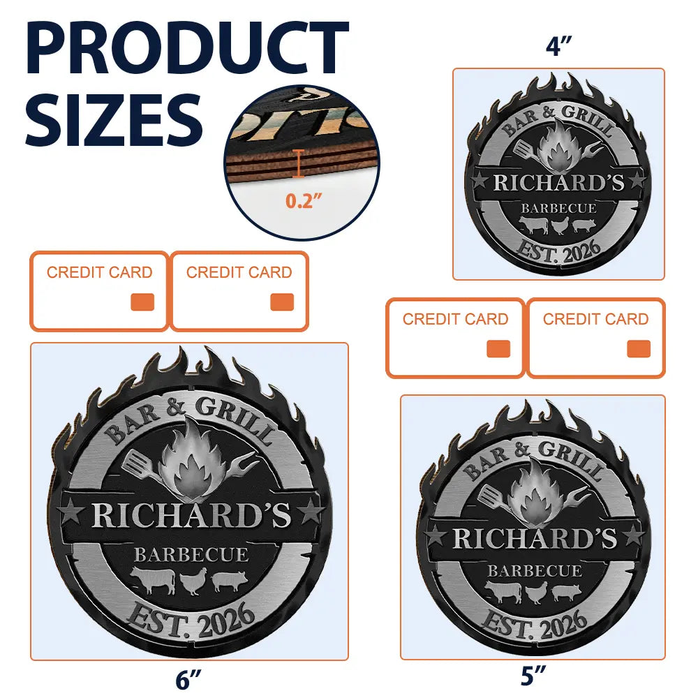 Gift For Yourself,Grilling,Custom Text,Happy - Smoke House And Grill Barbecue - Personalized Custom Shaped Wood Sign
