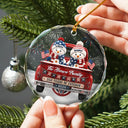 Independence Day,America 250th,Christmas,Proud,Family,Icon - Snowman 250 Years Of Freedom - Personalized Circle Glass Ornament