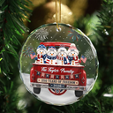 Independence Day,America 250th,Christmas,Proud,Family,Icon - Snowman 250 Years Of Freedom - Personalized Circle Glass Ornament