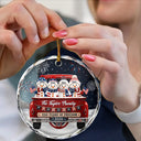 Independence Day,America 250th,Christmas,Proud,Family,Icon - Snowman 250 Years Of Freedom - Personalized Circle Glass Ornament