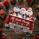 Top Market,Independence Day,America 250th,Christmas,Proud,Family,Icon - Snowman 250 Years Of Freedom - Personalized Custom Shaped Acrylic Ornament