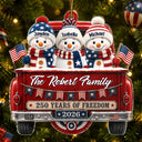 Top Market,Independence Day,America 250th,Christmas,Proud,Family,Icon - Snowman 250 Years Of Freedom - Personalized Custom Shaped Acrylic Ornament