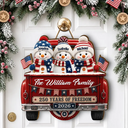 Independence Day, America 250th, Christmas, Proud, Family, Icon - Snowman 250 Years Of Freedom - Personalized Custom Shaped Wood Sign