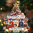 Independence Day,America 250th,Christmas,Proud,Family,Icon - Snowman 250 Years Of Freedom America Anniversary - Personalized Custom Shaped Acrylic Ornament
