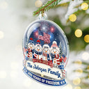 Independence Day,America 250th,Christmas,Proud,Family,Icon-Snowman 250 Years Of Freedom Anniversary - Personalized Custom Shaped Acrylic Ornament