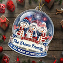 Independence Day,America 250th,Christmas,Proud,Family,Icon-Snowman 250 Years Of Freedom Anniversary - Personalized Custom Shaped Acrylic Ornament