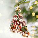 Christmas,Family,Icon,Happy - Snowman Christmas Family - Personalized Custom Shaped Acrylic Ornament