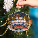 Independence Day,America 250th,Christmas,Proud,Family,Icon - Snowman Family 250 Years Of Freedom Anniversary - Personalized Custom Shaped Acrylic Ornament