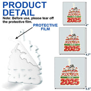Christmas,Family,Happy - Snowman Family Ceramic Effect 2025 - Personalized Custom Shaped Acrylic Ornament