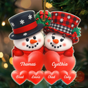 Family, Christmas - Snowman Family Full Of Love 3D Effect - Personalized Custom Shaped Acrylic Ornament