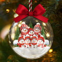 Gift For Grandparents,Parents,Happy,Christmas - Snowman Grandma Grandpa Grandkids - Personalized 3D Acrylic Ball Ornament