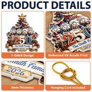 Independence Day,America 250th,Christmas,Proud,Family,Icon - Snowman US Family 250 Years Of Freedom Anniversary - Personalized Embossed Ornament