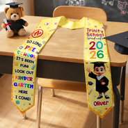 Graduation,Gift For Grandkids,Gift For Kids,Happy - So Long Preschool Graduation - Personalized Kid Graduation Stole