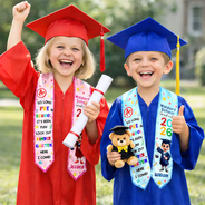 Graduation,Gift For Grandkids,Gift For Kids,Happy - So Long Preschool Graduation - Personalized Kid Graduation Stole