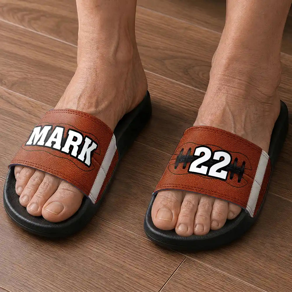 Summer,Gift For Mother,Sport Mom,Football (Soccer),Confident,Summer Soccer Games,Custom Text - Soccer Baseball Basketball For Family, Sport Lovers - Personalized Unisex Slides