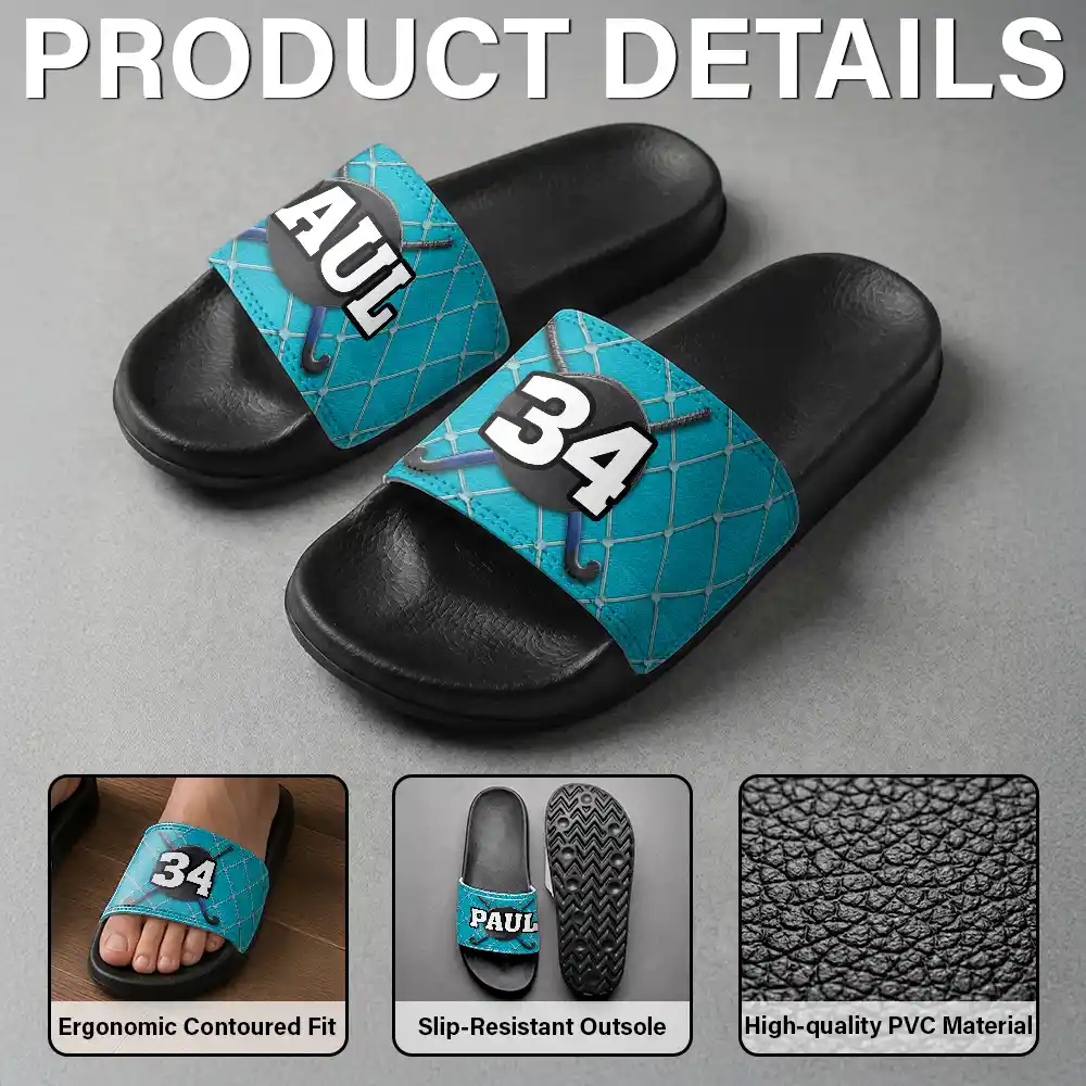 Summer,Gift For Mother,Sport Mom,Football (Soccer),Confident,Summer Soccer Games,Custom Text - Soccer Baseball Basketball For Family, Sport Lovers - Personalized Unisex Slides
