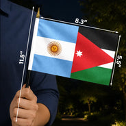 Gift For Couples, Proud, Summer Soccer Games - Soccer Couple Country Flag - Personalized Handheld Flag