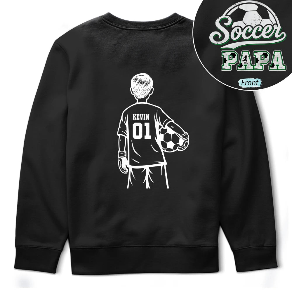Gift For Father,Sport Dad,Happy,Vector - Soccer Dad Mom Kids Backside - Personalized T Shirt