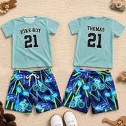 Gift For Kids, Summer, Football (Soccer), Confident, Summer Soccer Games, Custom Text - Soccer Football Baseball Basketball Son Daughter, Sport Lovers - Personalized Kids Clothing Set