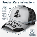 Gift For Father,Gift For Grandpa,Football (Soccer),Non-Eng,Icon,Confident - Soccer Football Dad Papa Kids Backside Line Art - Personalized Classic Cap