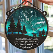 Gift For Yourself,Memorial,Pet Lovers,Pet Mom,Pet Dad,Gift For Women,Gift For Men,Family,Sad - Someone You Love Up There - Personalized Window Hanging Suncatcher Ornament