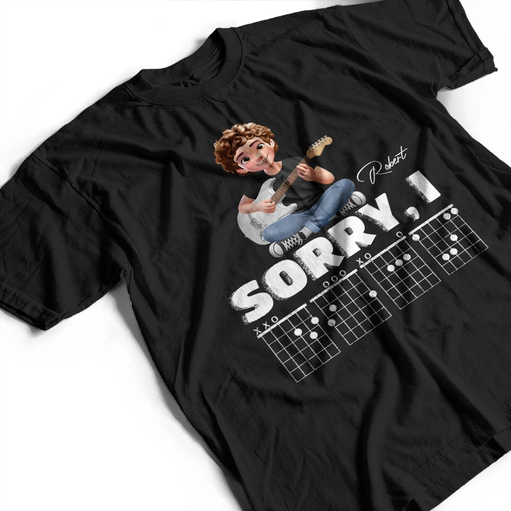 Guitar,Gift For Yourself,Funny - Sorry I D G A F Chord 3D Effect Fun Guitar Player - Personalized T Shirt