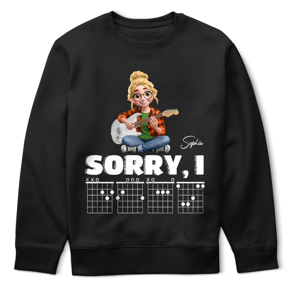 Guitar,Gift For Yourself,Funny - Sorry I D G A F Chord 3D Effect Fun Guitar Player - Personalized T Shirt