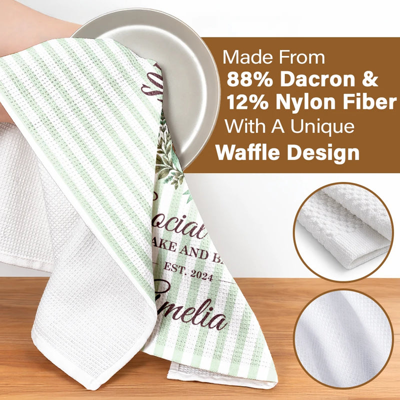 New House,Baking,Gift For Yourself,Gift For Women,Custom Text,Happy - Sourdough Social Club Wake And Bake - Personalized Kitchen Towel